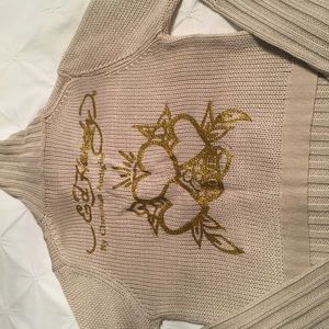 Ed Hardy asymmetrical zip up sweater